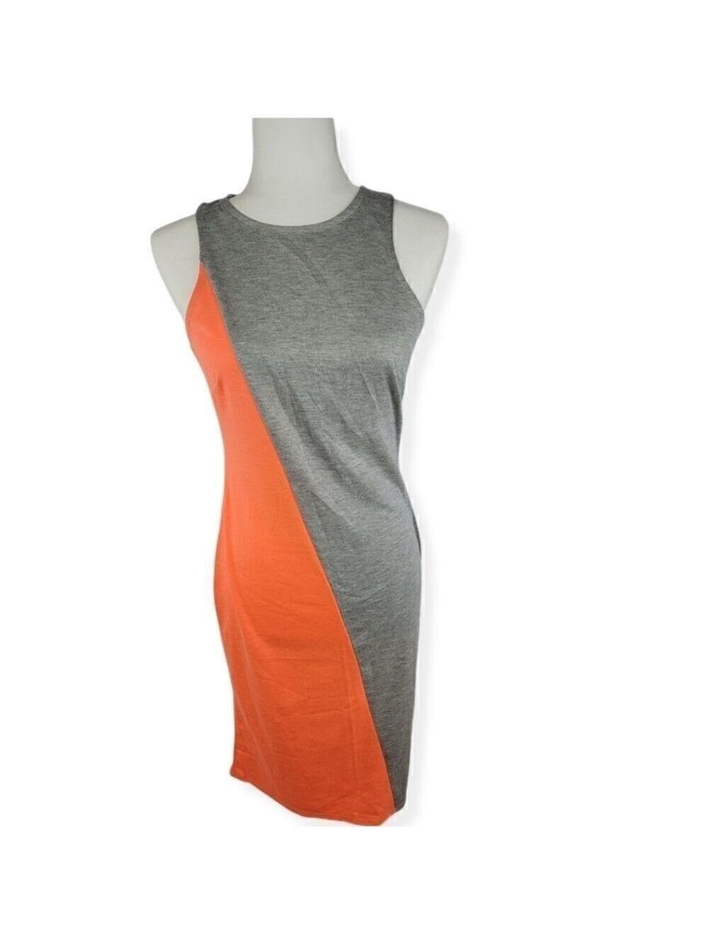 Project Runway Two Tone Gray and Coral Sleeveless Dress Small NWT